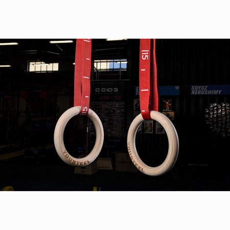 Купить Кольца гимнастические 32 мм красные стропы в Астрахани 