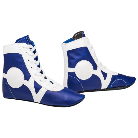 Купить Обувь для самбо SM-0102, кожа, синий Rusco в Астрахани 