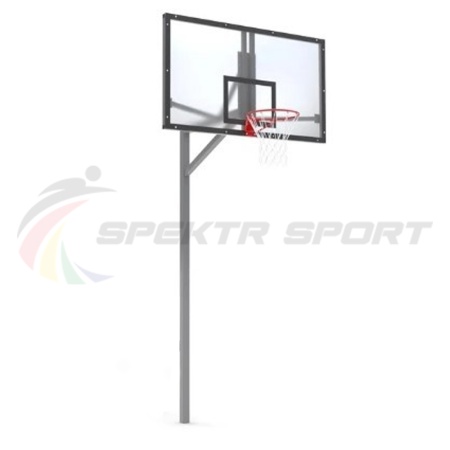 Купить Стойка баскетбольная уличная упрощенная со щитом из оргстекла, кольцом и сеткой SP D 412 в Астрахани 