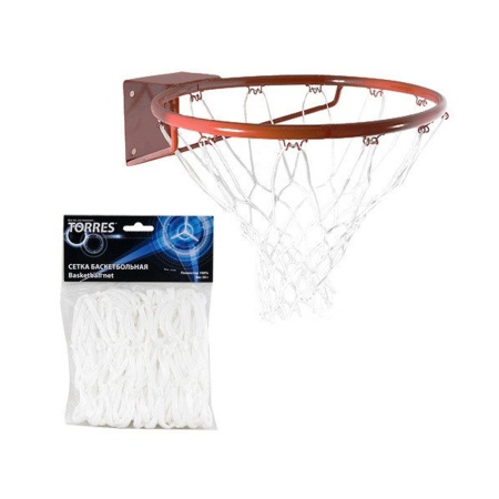 Купить Сетка баскетбольная Torres, нить 4 мм, белая в Астрахани 