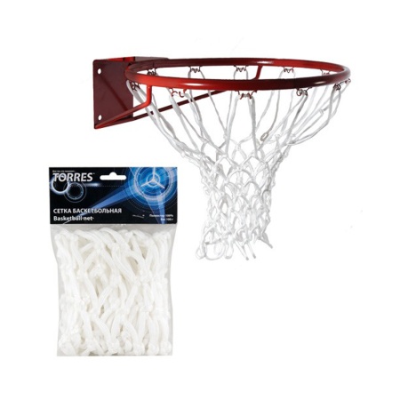 Купить Сетка баскетбольная Torres, нить 6 мм, белая в Астрахани 